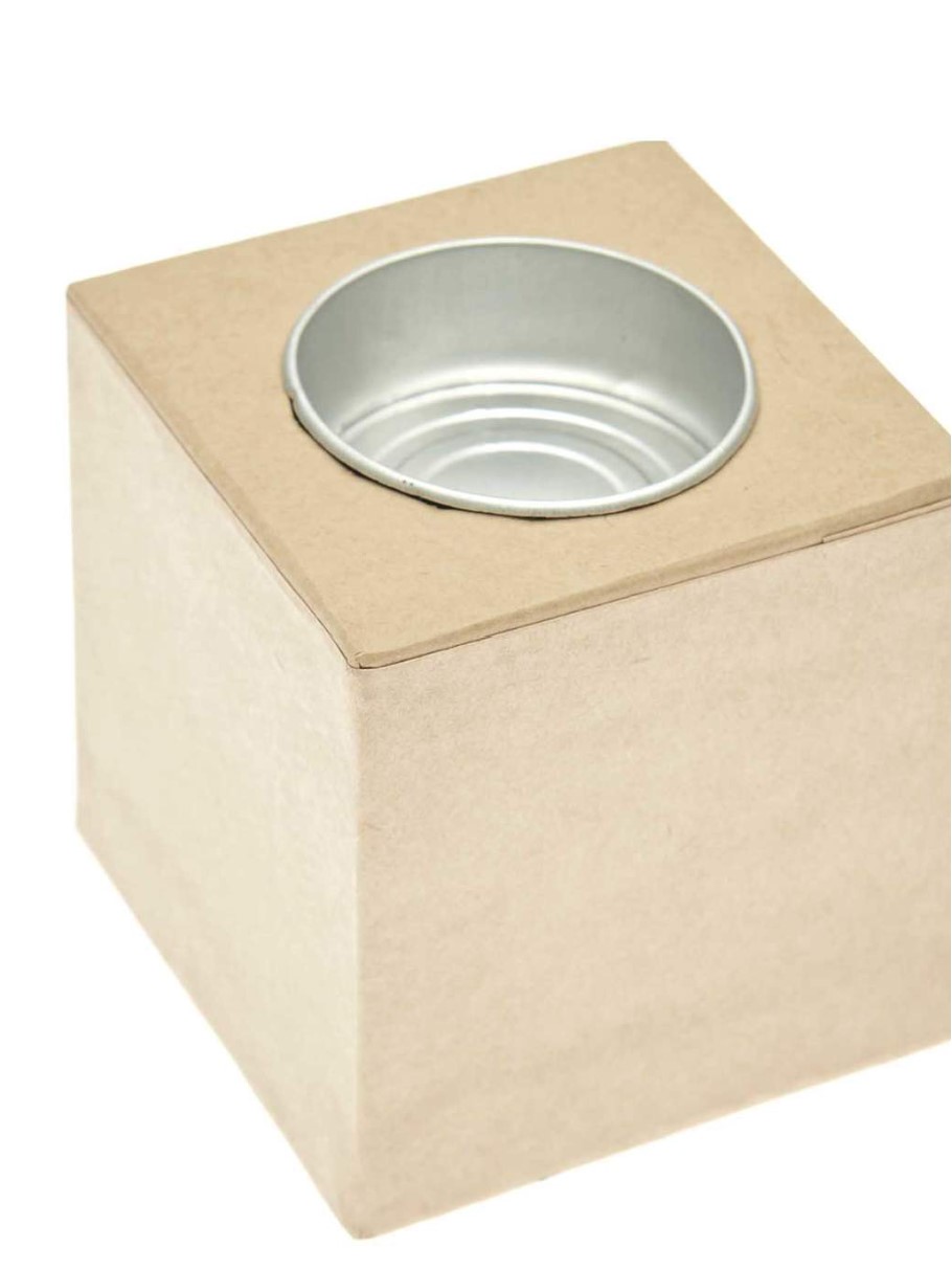 Papier mache kaarsenhouder, vierkant